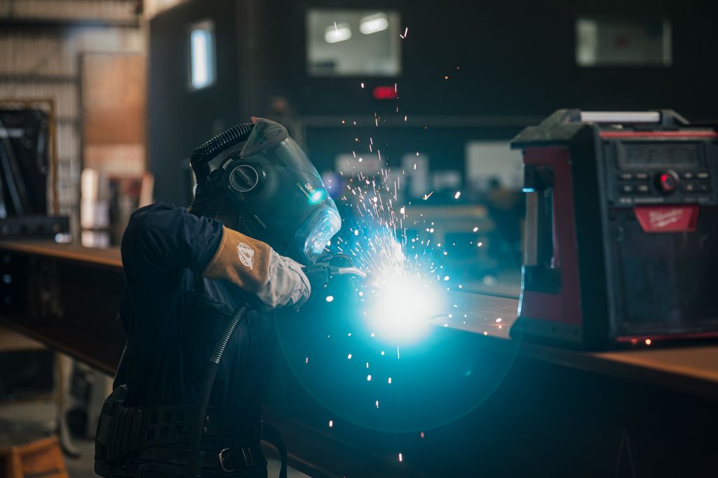 CP welding action shot